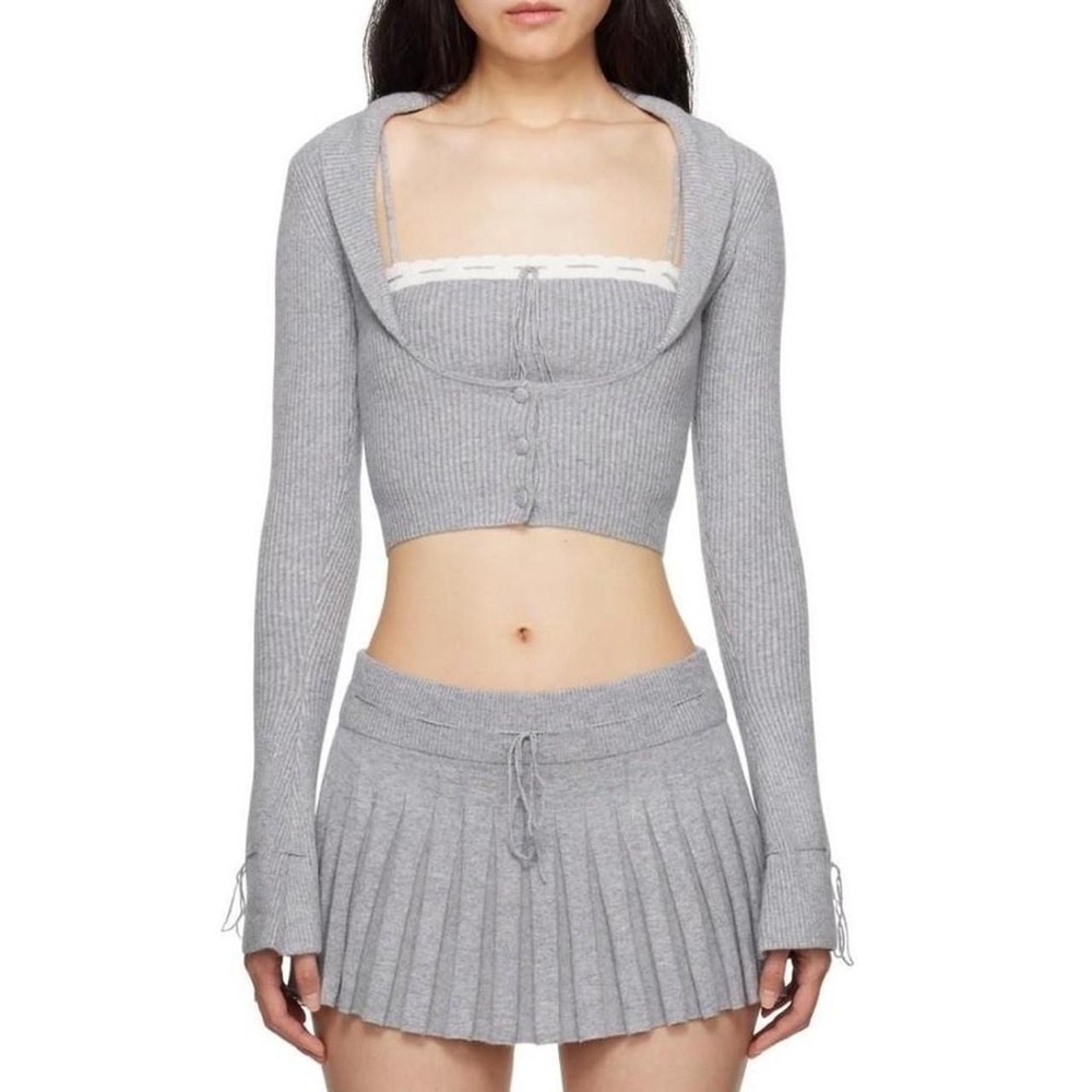 Gray Women's Sweater Cardigan